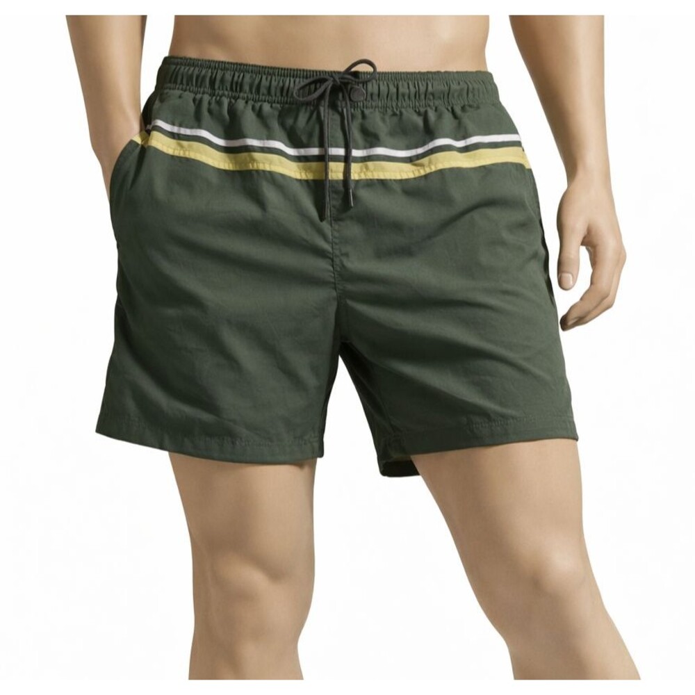 Breakwater Swim Shorts Mens XXL Army Green Board Surfing Stripes